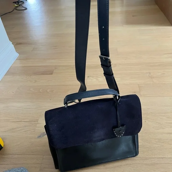 Rebecca Minkoff Black Suede and Leather Crossbody Bag - Picture 9 of 16